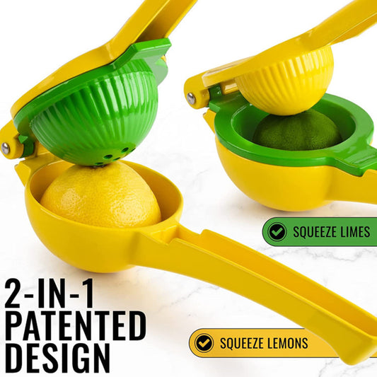 Heavy Duty Metal 2-In-1 Manual Lemon Lime Squeezer Hand Juicer