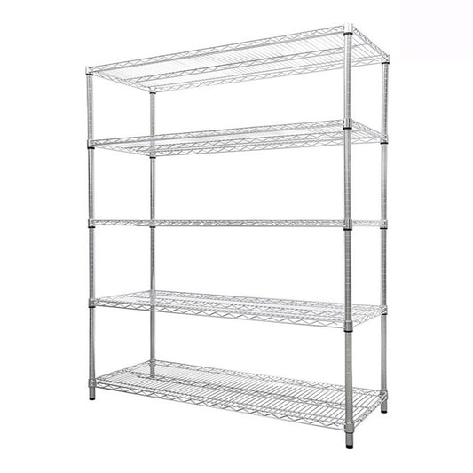 5-Shelf Adjustable Storage Shelving Unit, 550 Pound Loading Capacity per Shelf, Steel Organizer Wire Rack, 36 x 14 x 72 Inches (LxWxH), Chrome